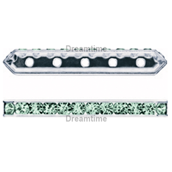 Dreamtime Crystal DC 77730 Rondelle Spacer Bars 5 Hole Chrysolite Opal/Silver